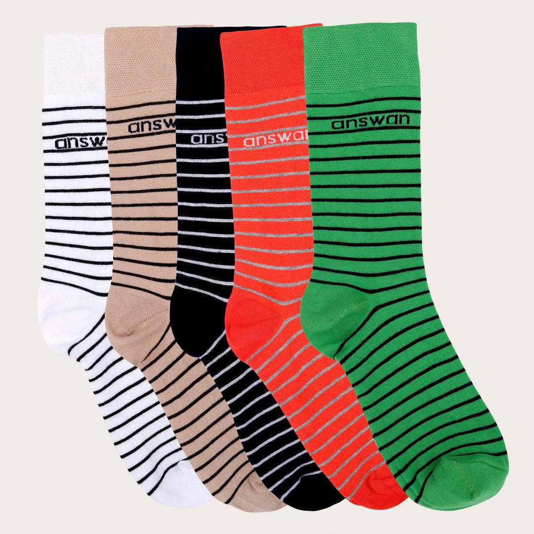 Amswan Unisex Premium Fine Gauge Cotton Socks Pack Of 5