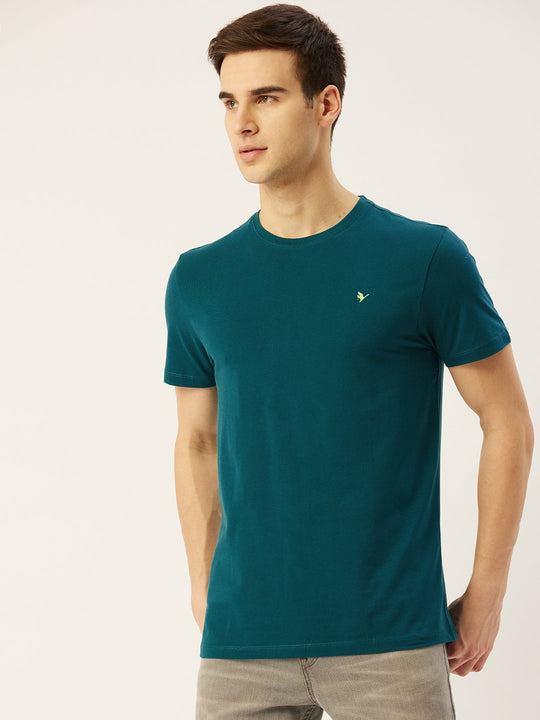 Mens Premium Cotton Lycra Solid Half Sleeve Crew Neck T-Shirts