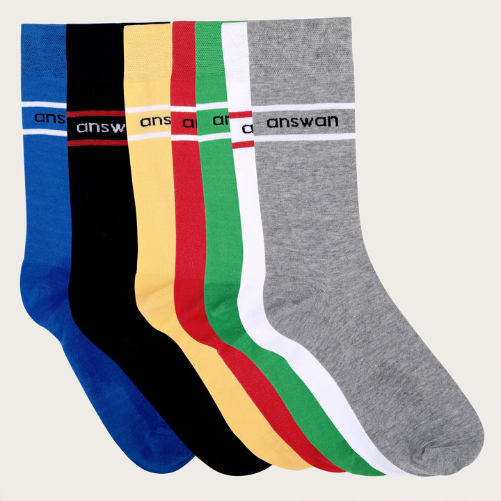 Amswan Unisex Premium Fine Gauge Cotton Socks Pack Of 7