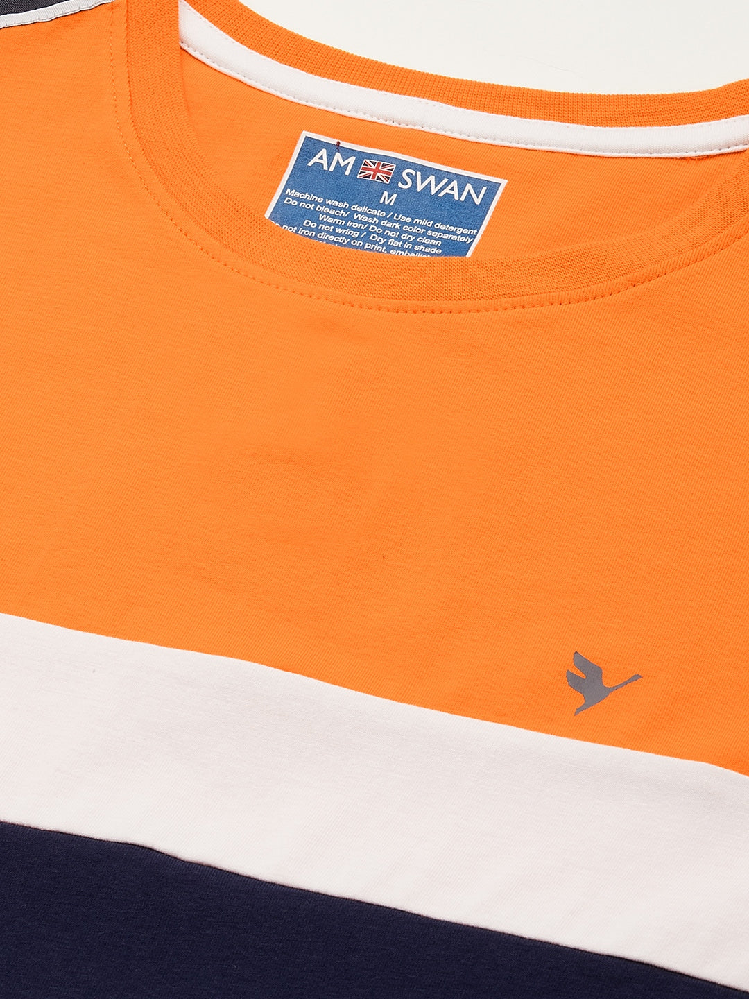 Mens Cotton Rich Lycra Colourblock Graphic Half Sleeve Crew Neck T-Shirts