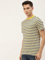 Mens Premium Cotton Striped Half Sleeve Crew Neck T-Shirts