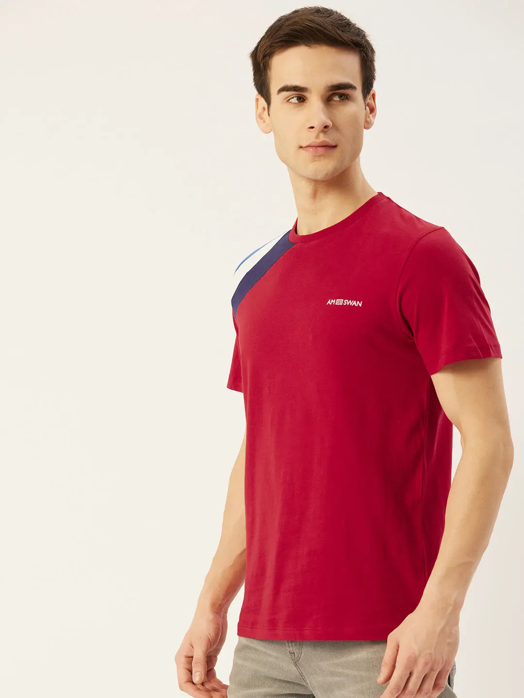 Mens Cotton Rich Lycra Half Sleeve Crew Neck T-Shirts