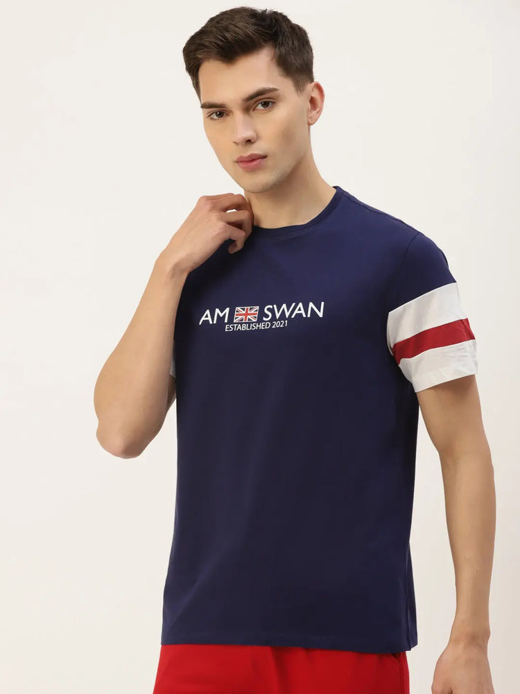 Mens Premium Cotton Lycra Printed Half Sleeve Crew Neck T-Shirts