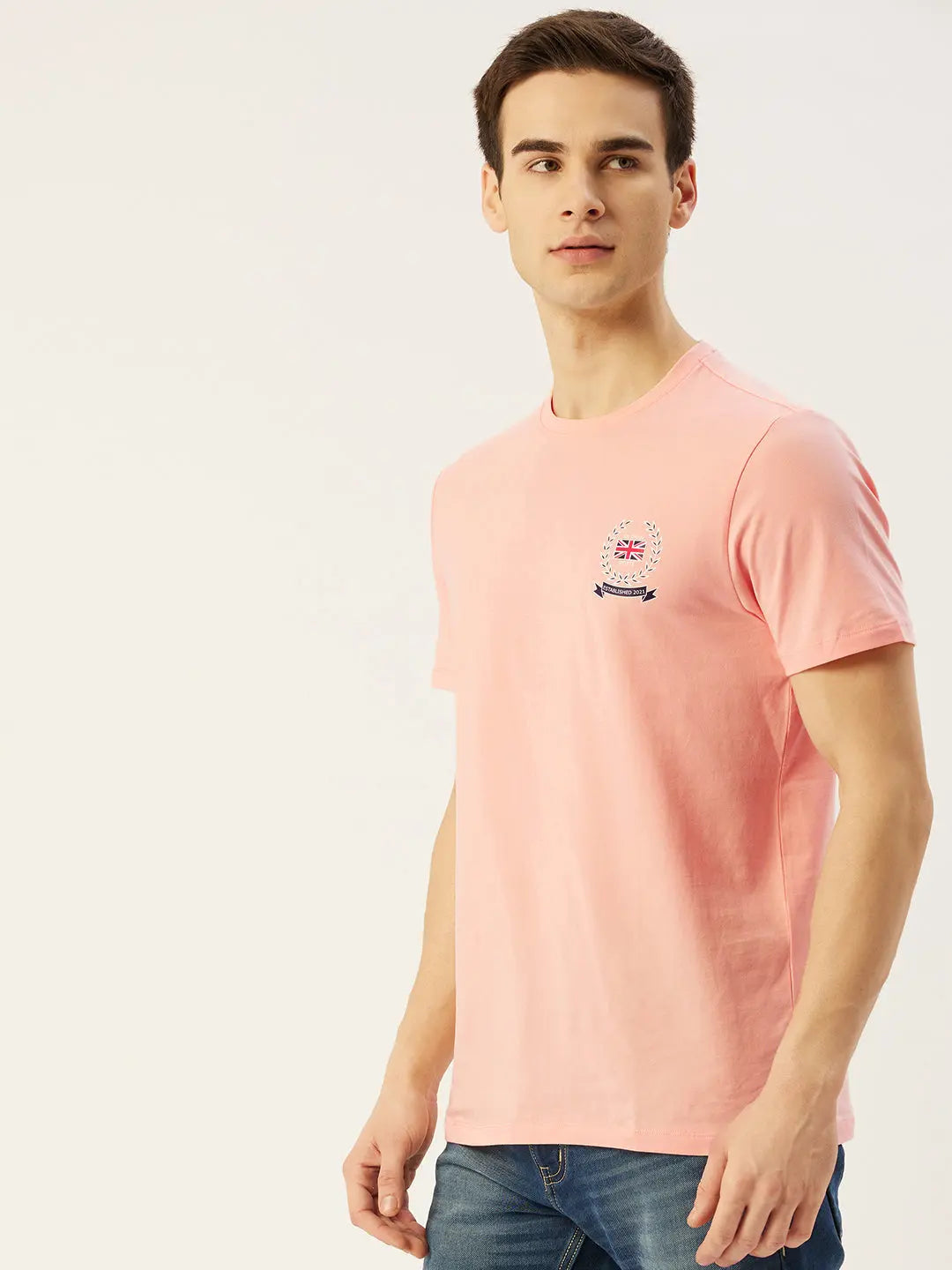 Mens Premium Cotton Lycra Graphic Half Sleeve Crew Neck T-Shirts