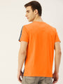 Mens Cotton Rich Lycra Colourblock Graphic Half Sleeve Crew Neck T-Shirts