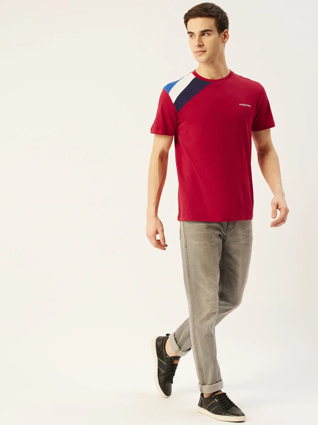 Mens Cotton Rich Lycra Half Sleeve Crew Neck T-Shirts