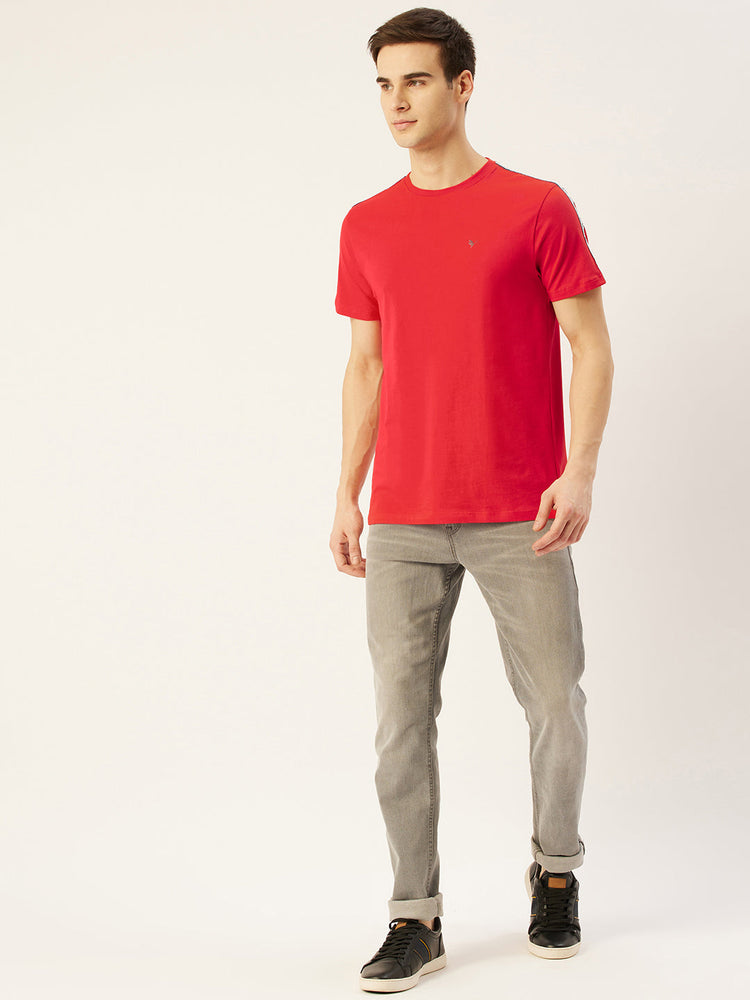 Mens Premium Cotton Lycra Half Sleeve Crew Neck T-Shirts