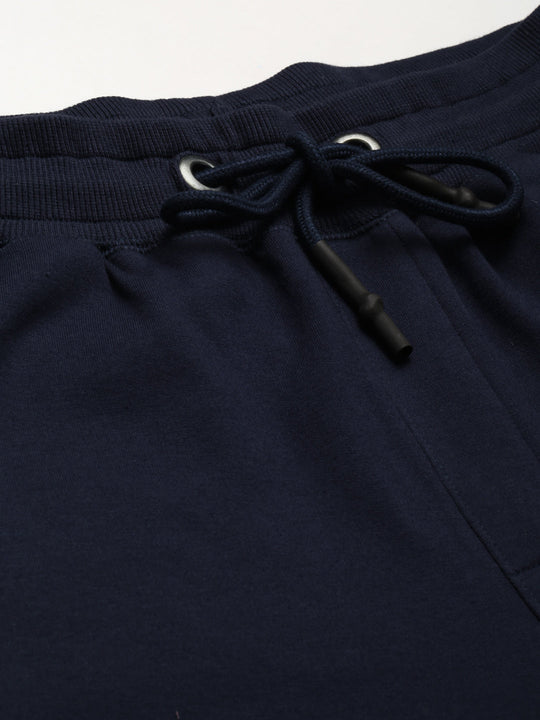 Mens Cotton Rich Lycra With Contrast Panel Printed Track Pants