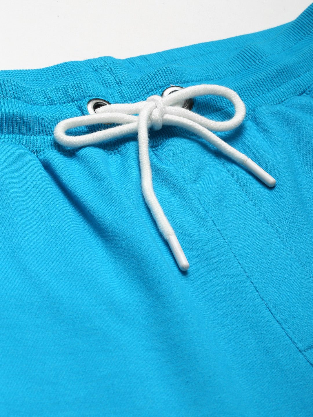 Mens Cotton Rich Lycra With Contrast Panel Printed Track Pants