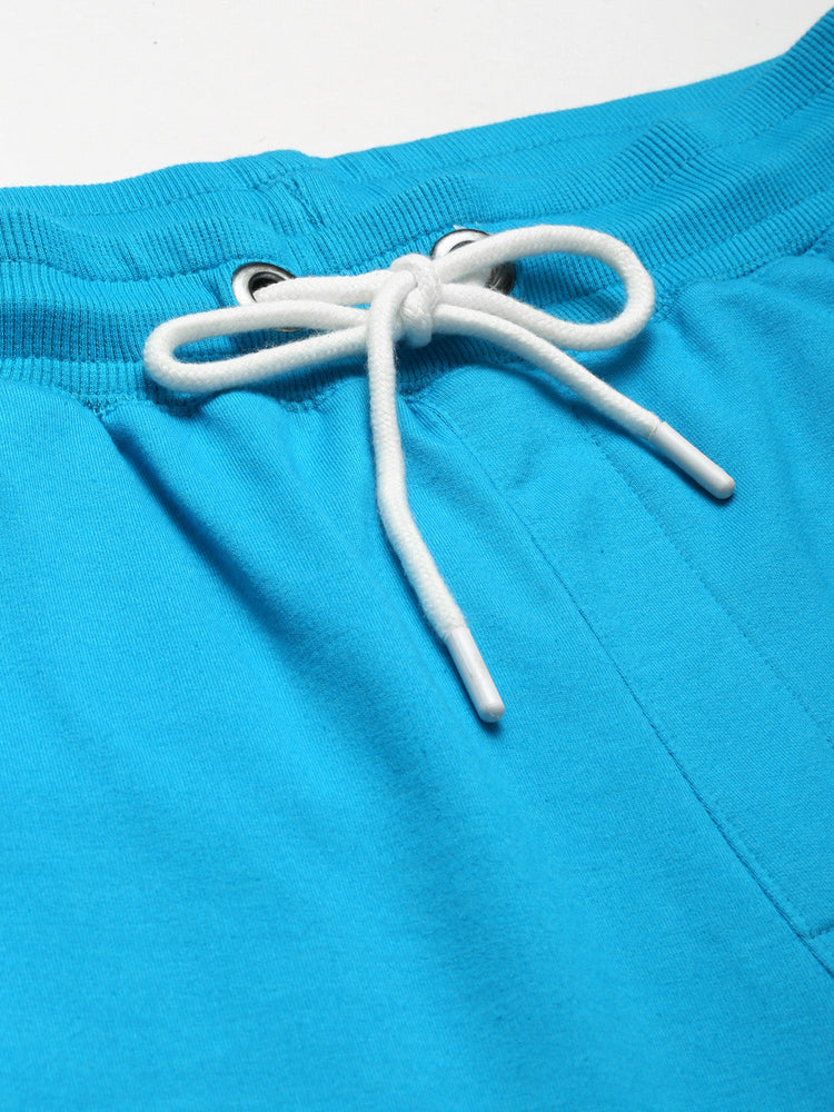 Mens Cotton Rich Lycra With Contrast Panel Printed Track Pants