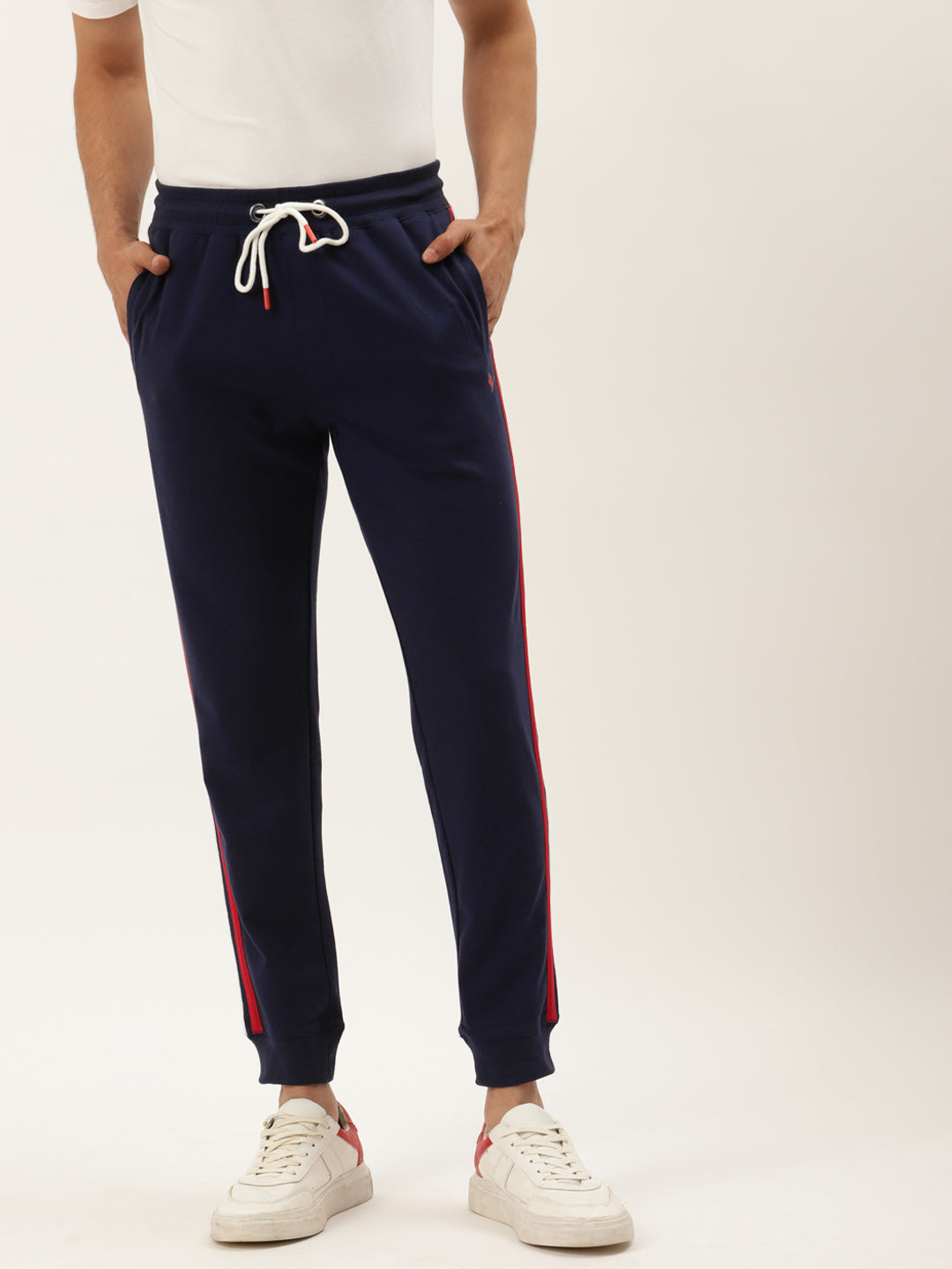 Mens Cotton Rich Lycra With Printed Tape Track Pants