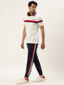 Mens Cotton Rich Lycra With Printed Tape Track Pants