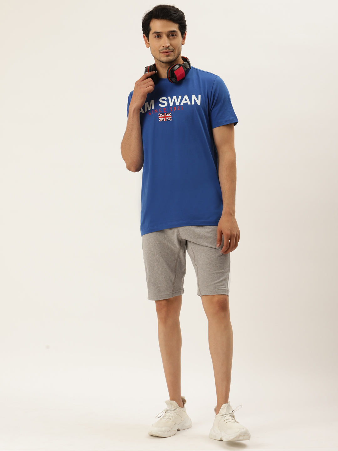 Mens Cotton Rich Lycra With Contrast Tape Shorts