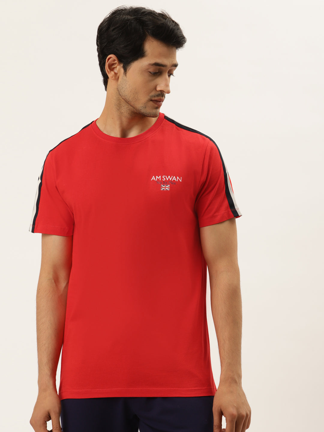 Mens Cotton Rich Lycra Half Sleeve Crew Neck T-Shirts