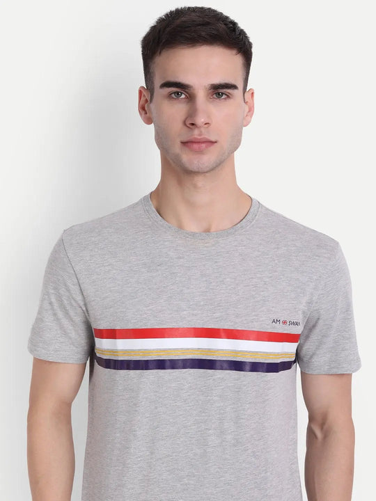 Mens Cotton Rich Graphic Half Sleeve Crew Neck T-Shirts