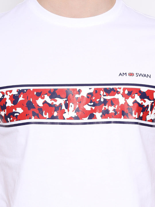 Mens Cotton Rich Lycra Graphic Half Sleeve Crew Neck T-Shirts