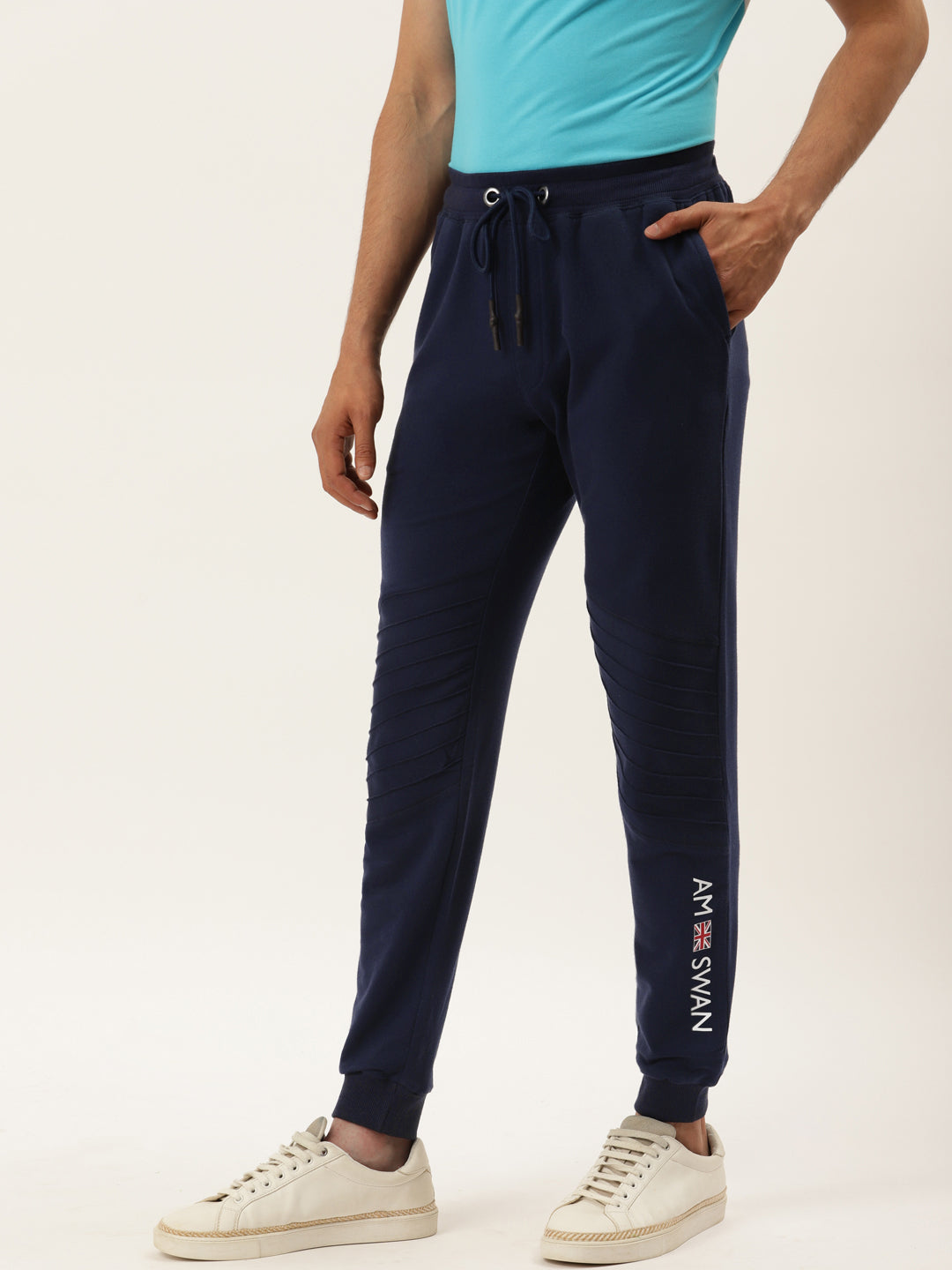 Mens Cotton Rich Lycra Straight Track Pant