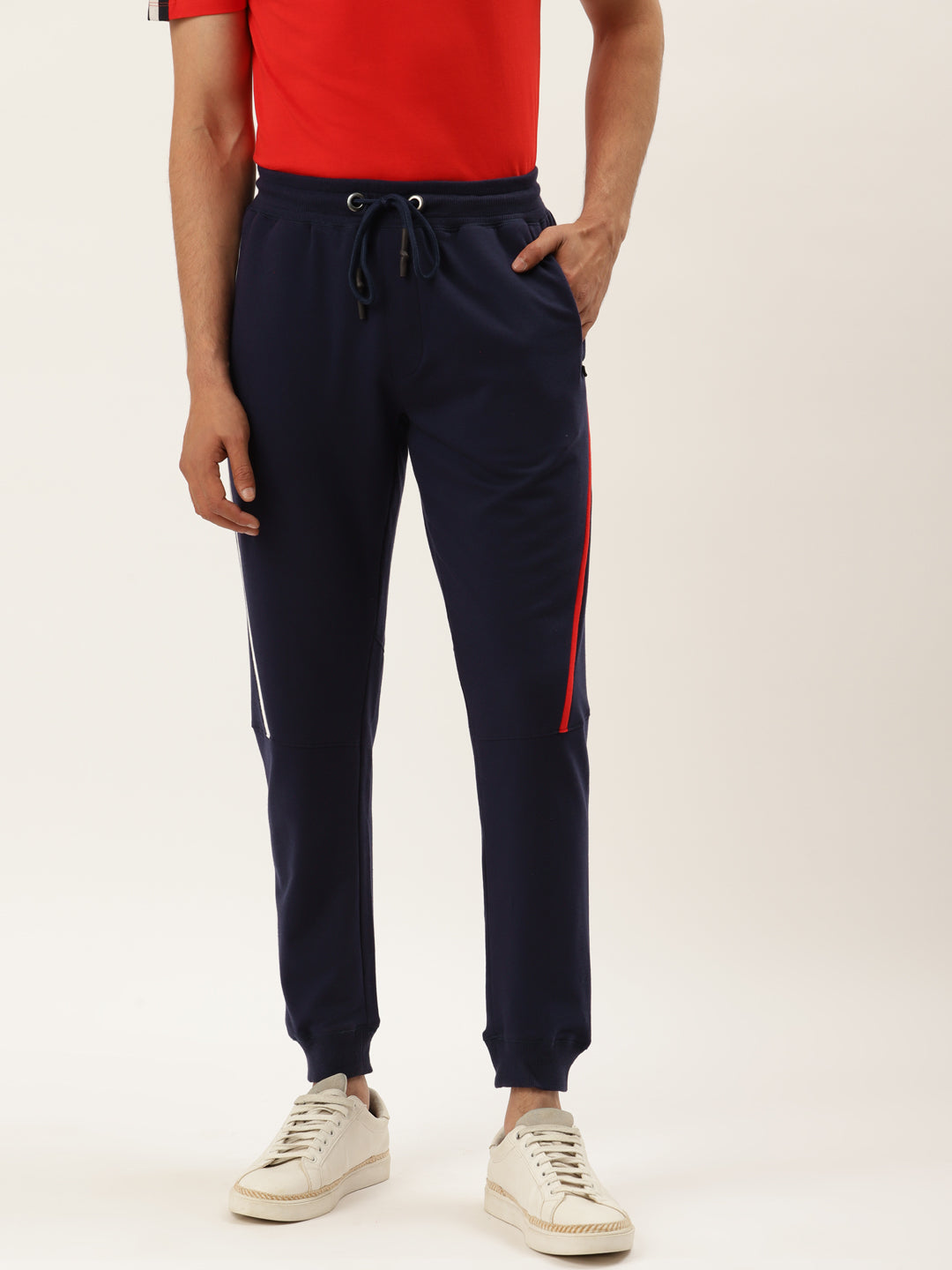 Mens Cotton Rich Lycra Colourblocked Track Pant