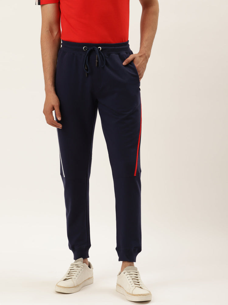 Mens Cotton Rich Lycra Colourblocked Track Pant