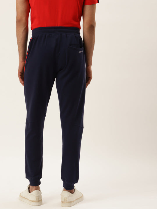 Mens Cotton Rich Lycra Colourblocked Track Pant