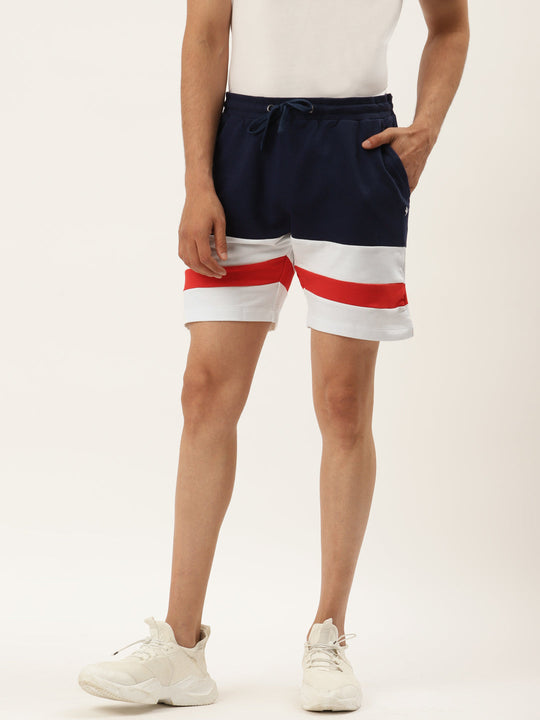 Mens Cotton Rich Lycra Colourblocked Shorts