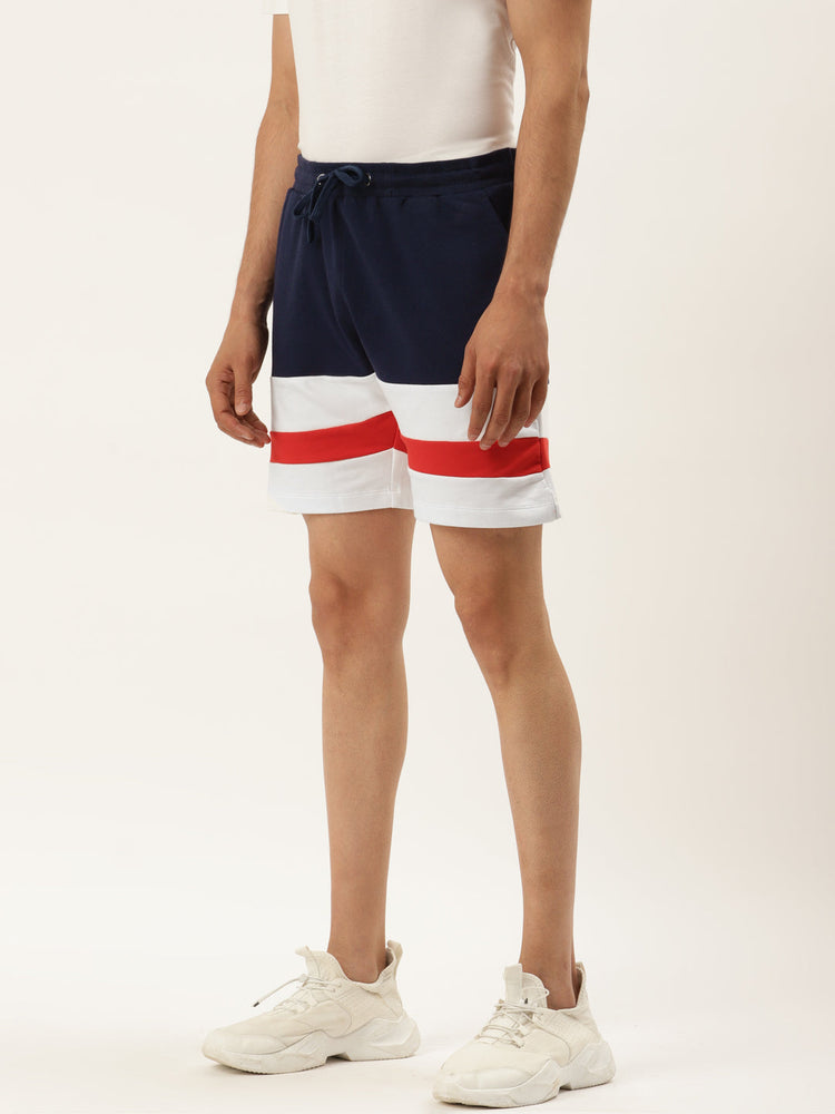 Mens Cotton Rich Lycra Colourblocked Shorts