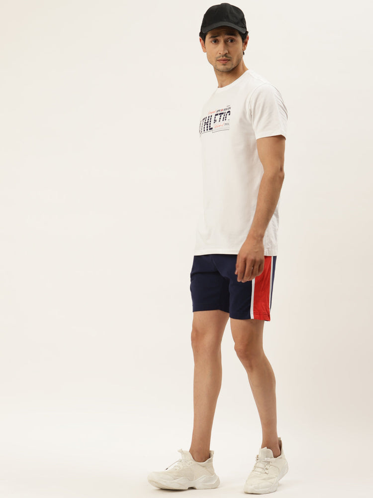 Mens Cotton Rich Lycra Colourblocked Shorts