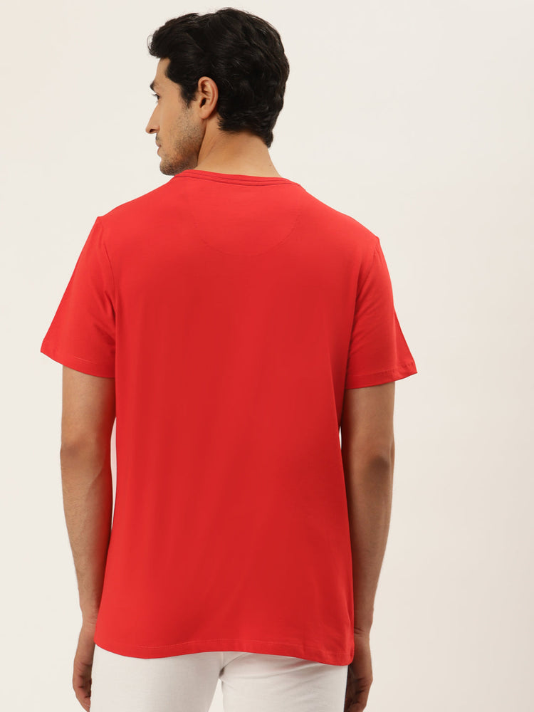 Mens Premium Cotton Lycra Printed Half Sleeve Crew Neck T-Shirts