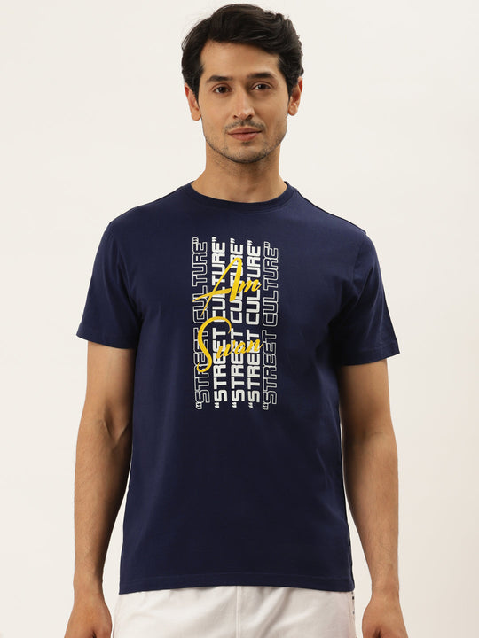 Mens Premium Cotton Lycra Printed Half Sleeve Crew Neck T-Shirts