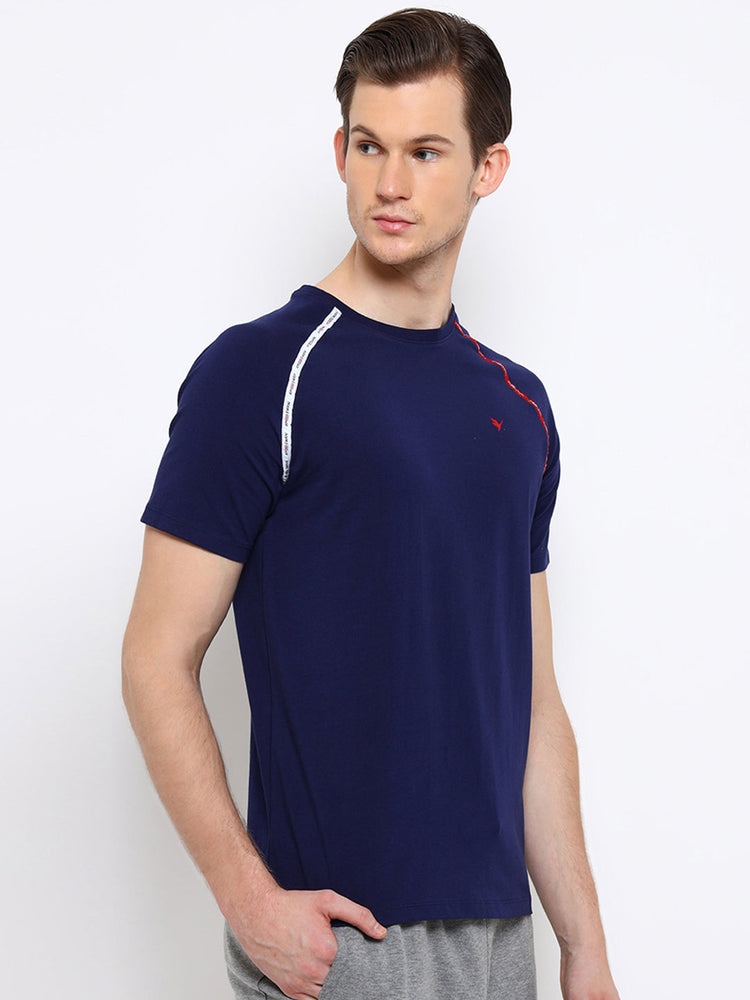 Mens Premium Cotton Lycra Half Sleeve Crew Neck T-Shirts