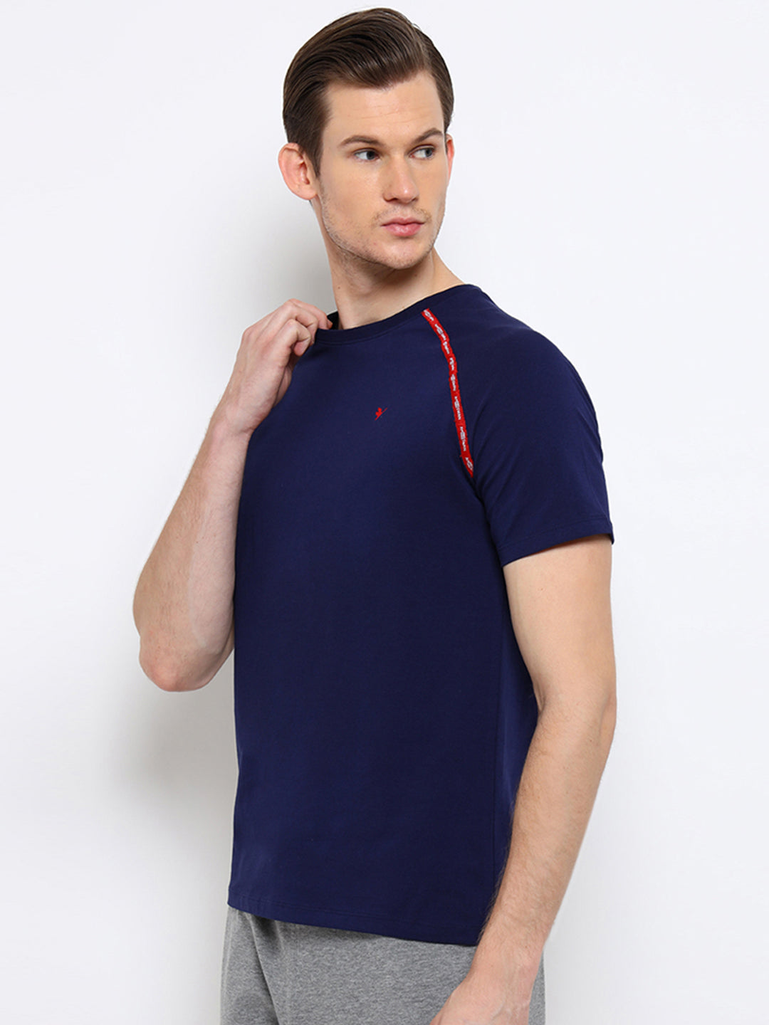 Mens Premium Cotton Lycra Half Sleeve Crew Neck T-Shirts