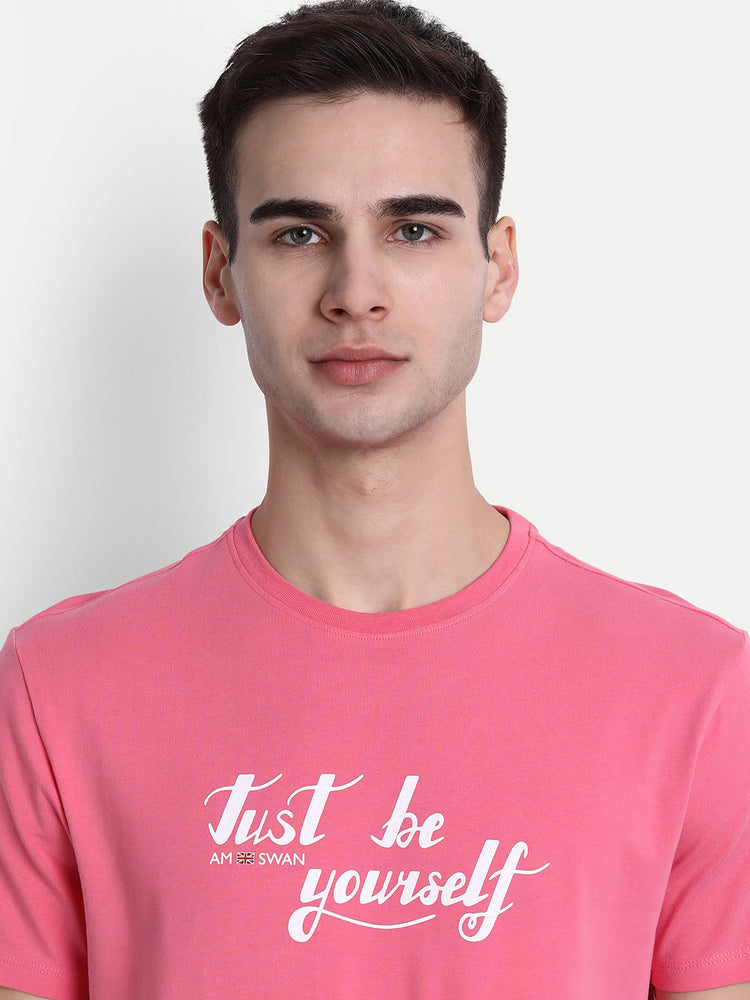 Mens Premium Cotton Lycra Graphic Half Sleeve Crew Neck T-Shirts