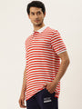 Premium Red Striped Half Sleeve Polo