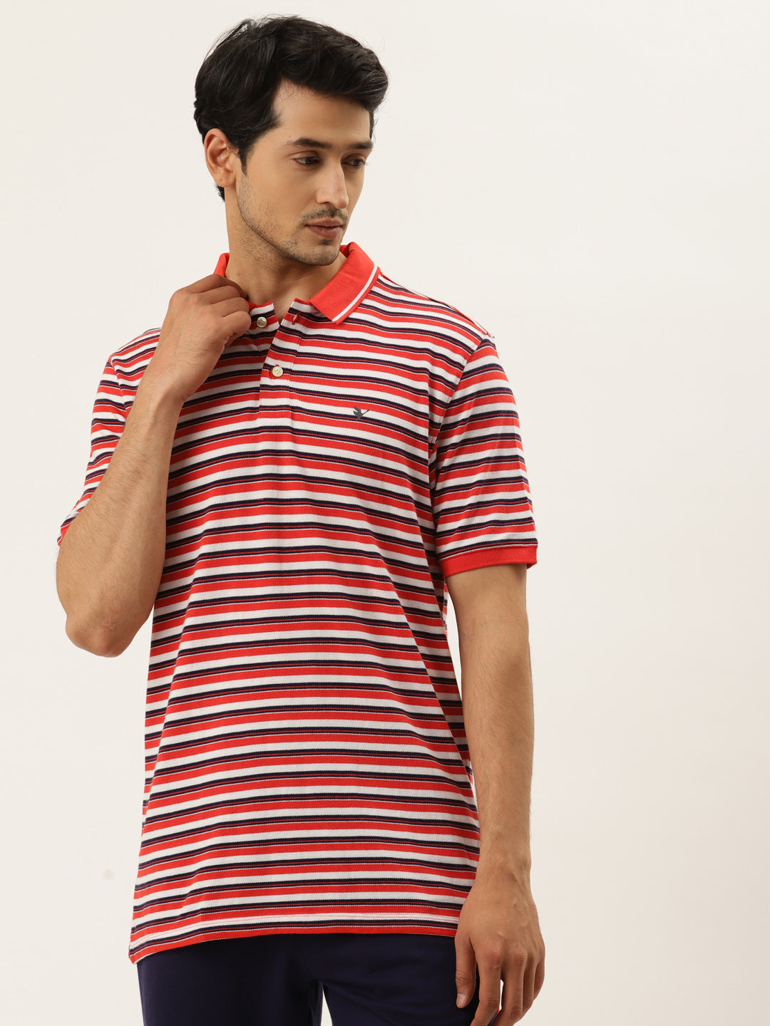 Premium Cotton Stripe Half Sleeve Polo