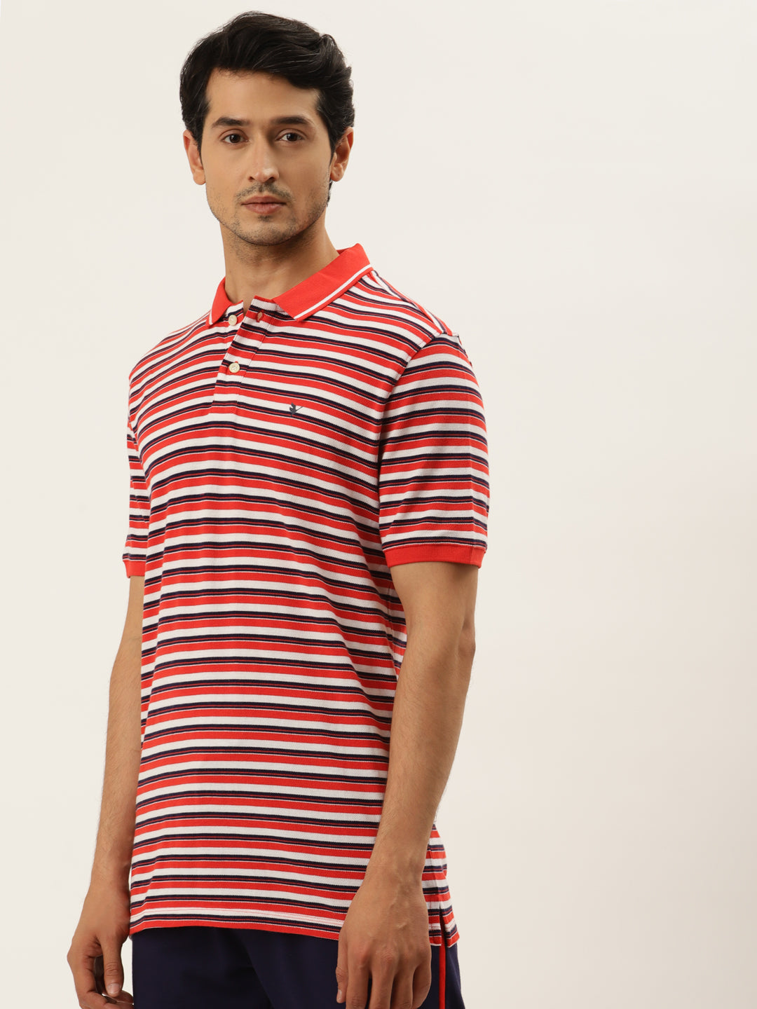 Premium Cotton Stripe Half Sleeve Polo