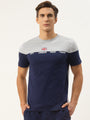 Mens Premium Cotton Colourblock Printed Half Sleeve Crew Neck T-Shirts