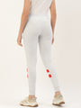 Womens Premium Grey Cotton Lycra Smart Fit Printed Track Pant