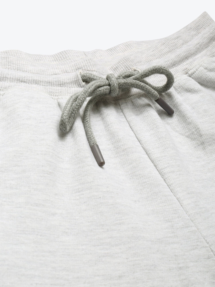 Womens Premium Grey Cotton Lycra Smart Fit Printed Track Pant