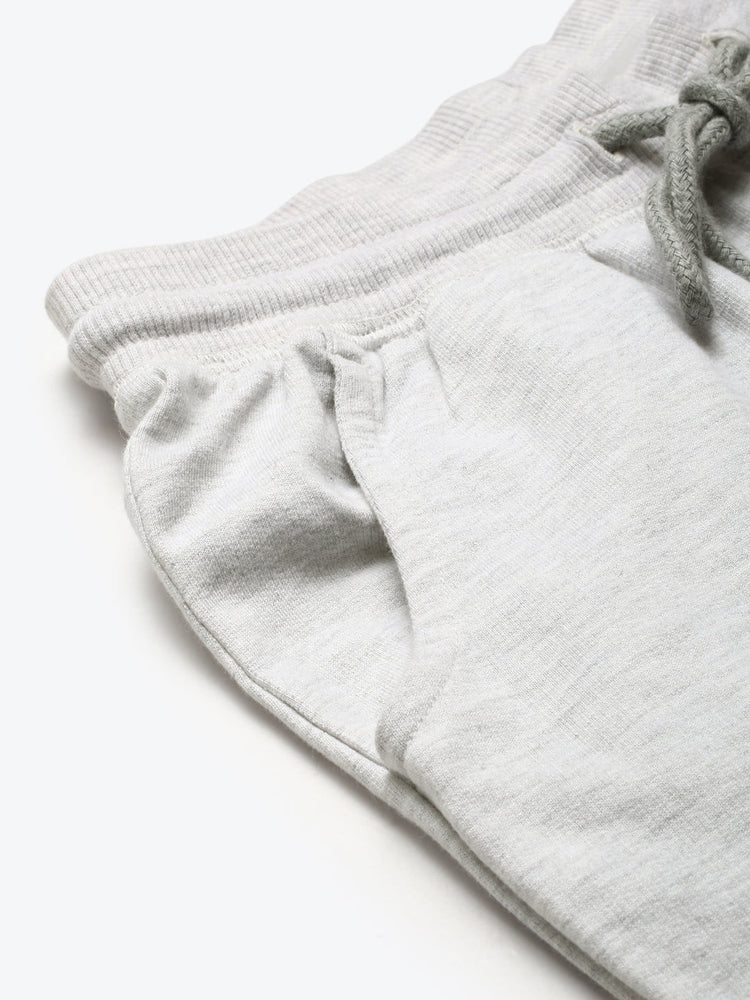 Womens Premium Grey Cotton Lycra Smart Fit Printed Track Pant